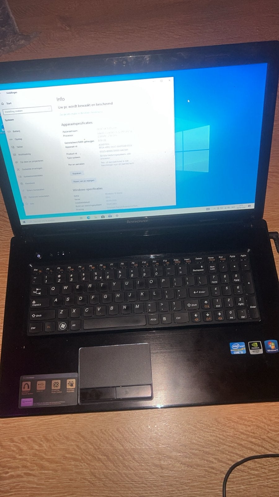 Lenovo laptop, Ophalen, HDD, 2 tot 3 Ghz, 8 GB