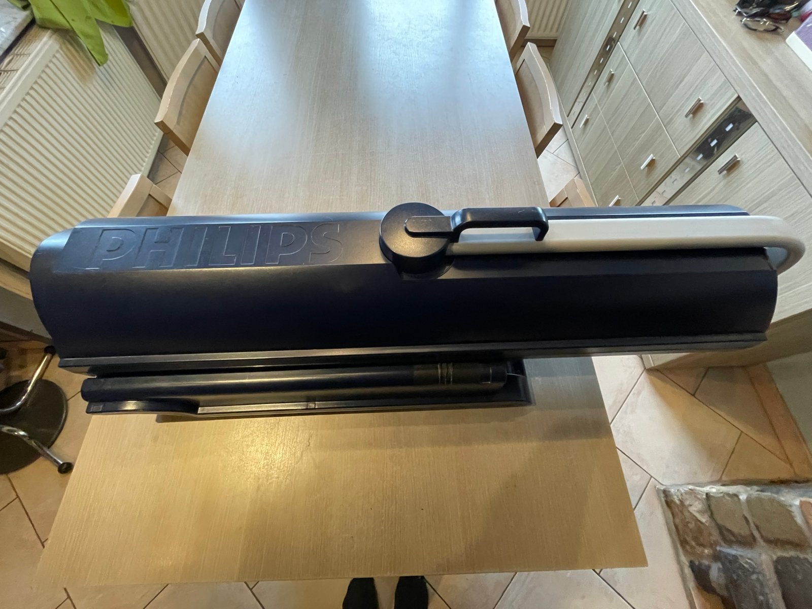 Solarium de maison pliable bleu Philips sunmobile 822, Enlèvement, Utilisé, Banc solaire simple face