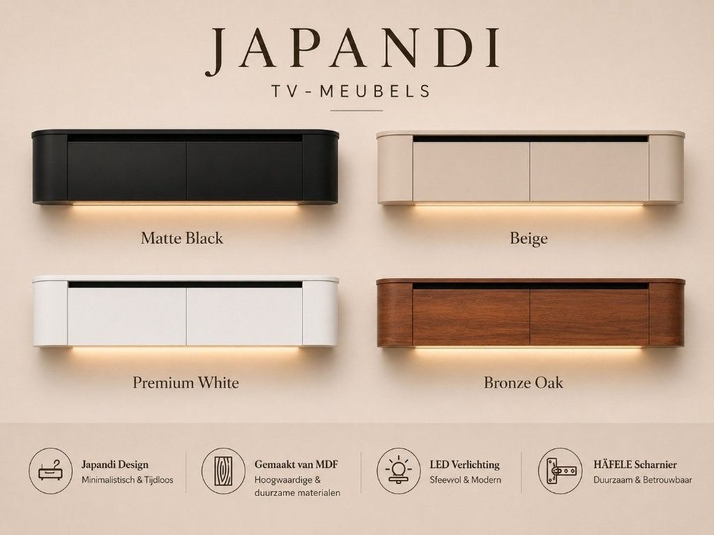 Meuble TV Japandi, Neuf, 25 à 50 cm, 200 cm ou plus, JAPANDI