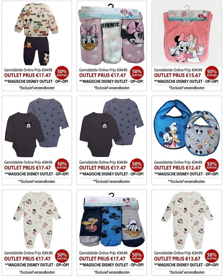 Knalprijzen in de Magische Disney Baby Outlet! - OP=OP, Kinderen en Baby's, Ophalen of Verzenden, Nieuw