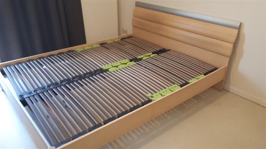 2 persoonsbed met lattenbodems, Enlèvement, Utilisé, 160 cm, Autres matériaux