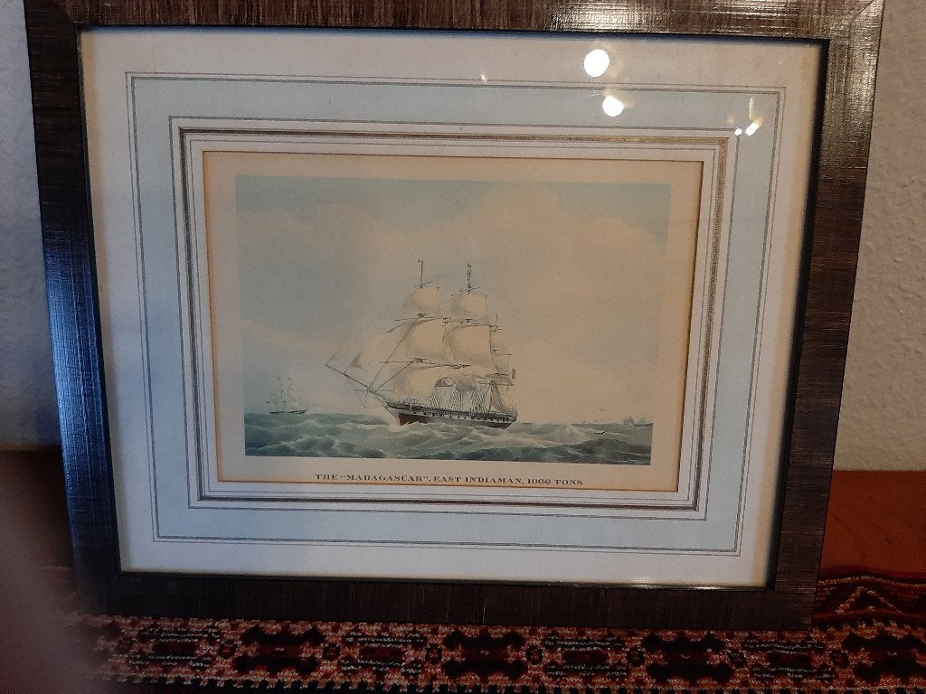 kader met afbeelding boot Madagascar, Ophalen, Zo goed als nieuw, Foto