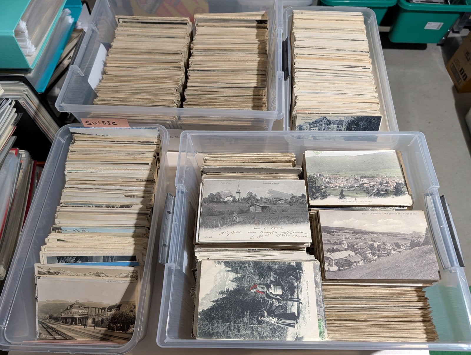 Zwitserse ansichtkaarten lot 4280 kaarten, Verzamelen, Ophalen