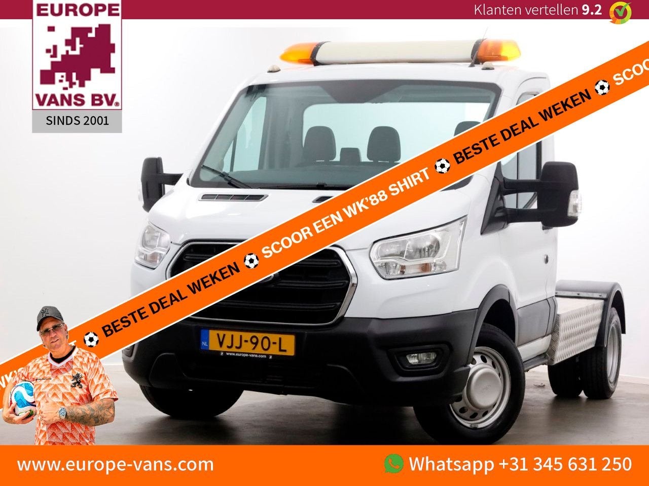 Ford Transit 350 2.0 TDCI 170pk Trend BE-Trekker Trekgewicht, Auto's, Bestelwagens en Lichte vracht, Wit, Bedrijf, Ford, Onderhoudsboekje