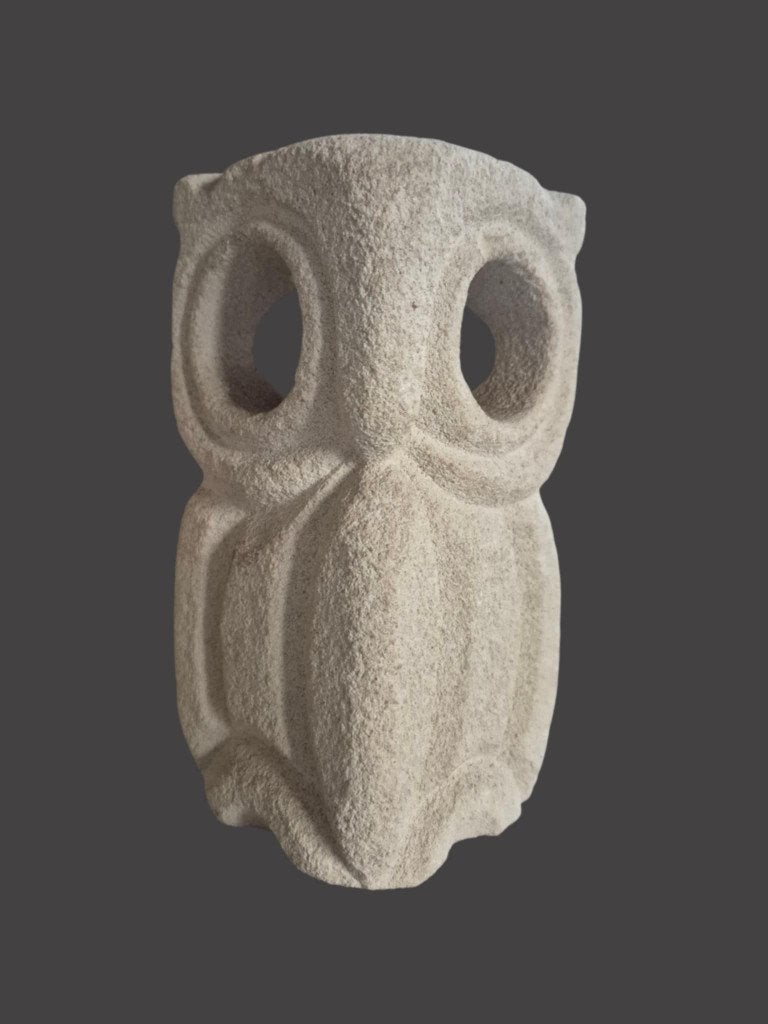Lampe Hibou en pierre Albert Tormos de 20 cm de haut, Enlèvement, Lampe