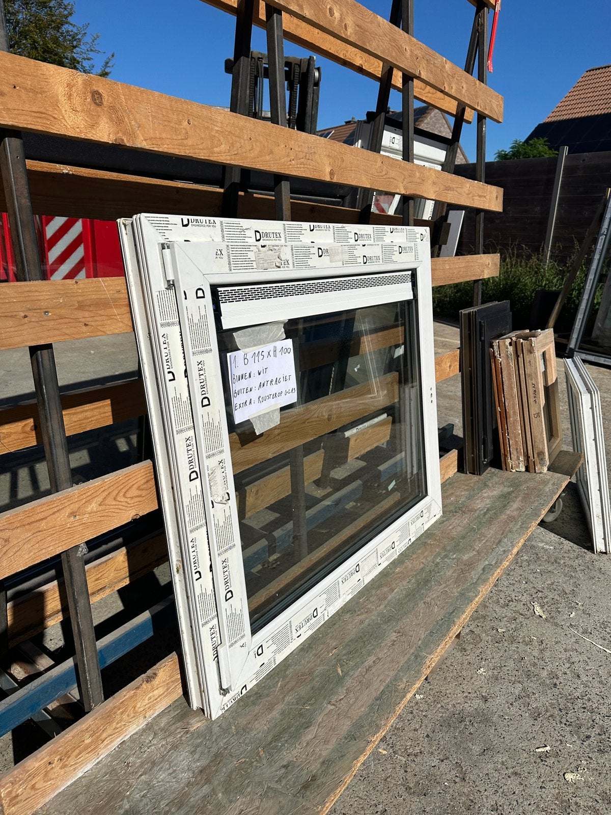 Nouvelle fenêtreenplastique DrutexL115xH100-Anthracite/blanc, Bricolage & Construction, Enlèvement ou Envoi, Comme neuf, Synthétique