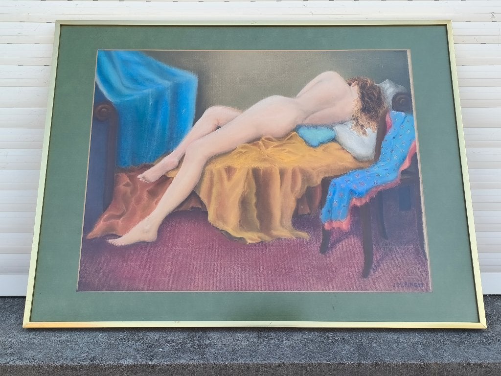 Pastel signe jean marie pingot, Antiquités & Art, Enlèvement ou Envoi, Pastel