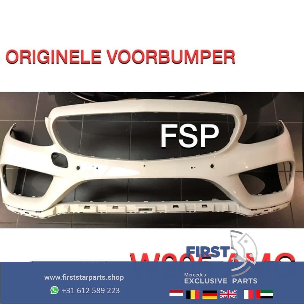 W205 C43 AMG VOORBUMPER WIT Mercedes C Klasse 2014-2021 ORIG, Utilisé, -, Avant, -