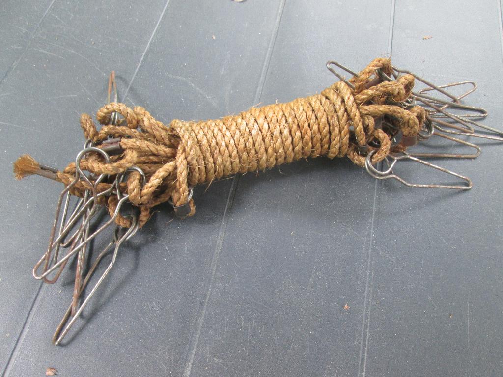US Army tent verstevigings touw met metalen clips. WO2 apart, Ophalen of Verzenden