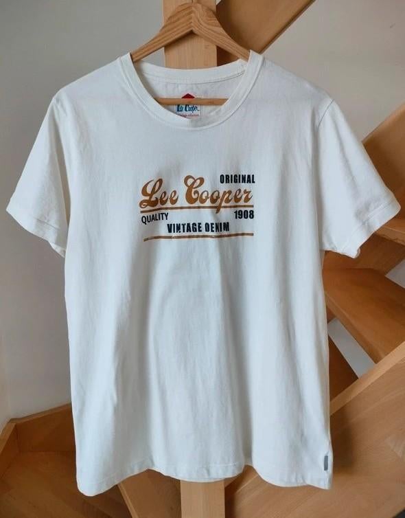 Mooie T-shirt voor heren. Lee Cooper Vintage. Large, Kleding | Heren, T-shirts, Maat 52/54 (L), Wit, Ophalen of Verzenden, Zo goed als nieuw