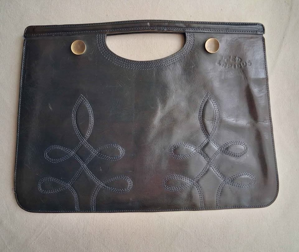 Vintage TED LAPIDUS lederen documentenmap / laptoptas, Handtassen en Accessoires, Ophalen of Verzenden, Overige kleuren, Overige typen