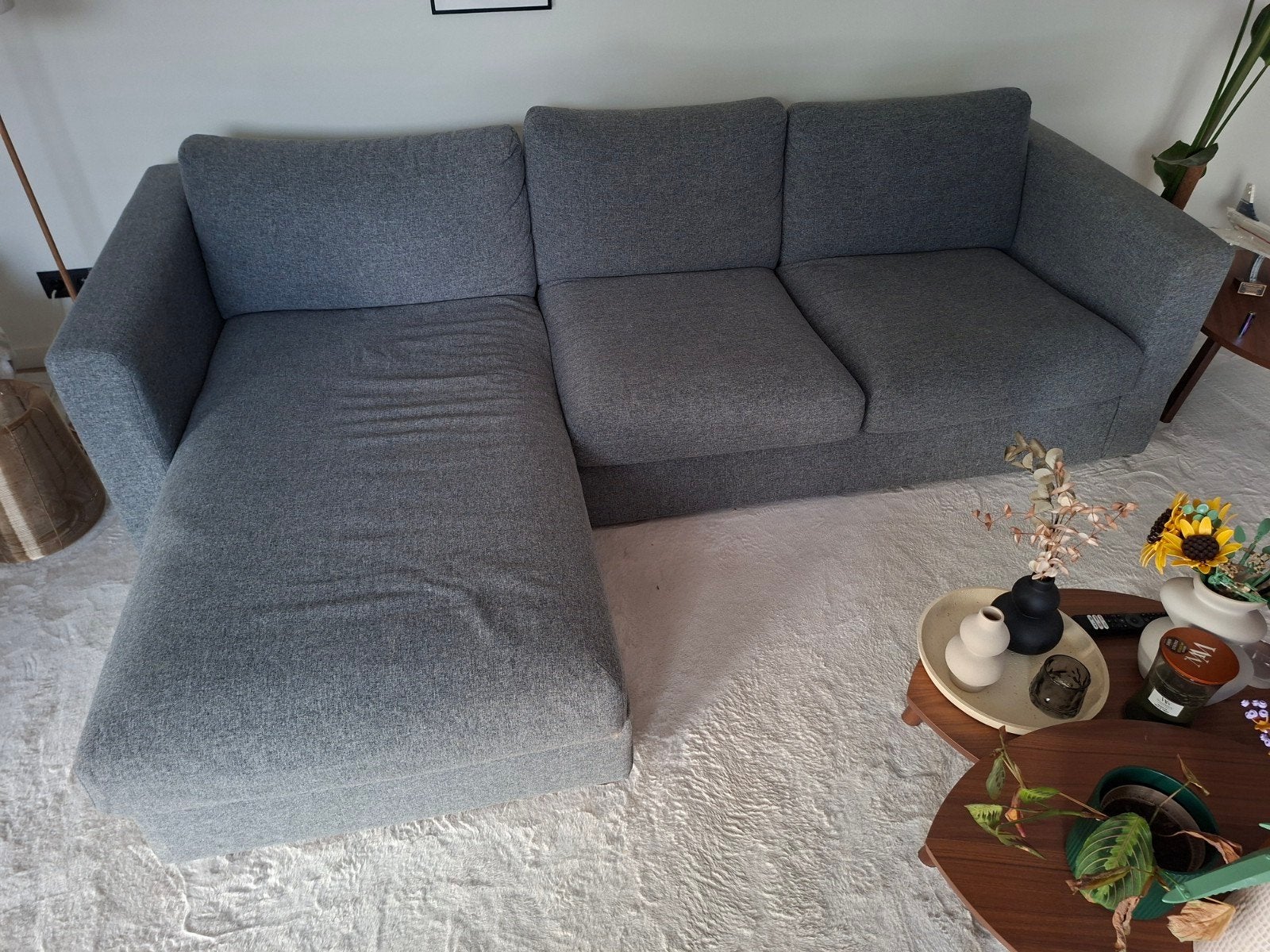 IKEA VIMLE hoekzetel met chaise longue – goede staat, Maison & Meubles, Enlèvement, Utilisé, Tissus