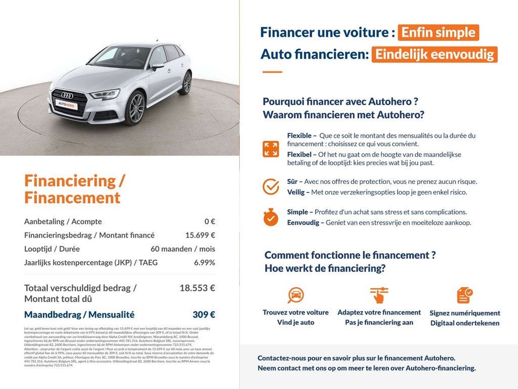 Audi A3 30 TFSI (année de construction 2020), Autos, Argent ou Gris, Achat, Euro 6, Alcantara