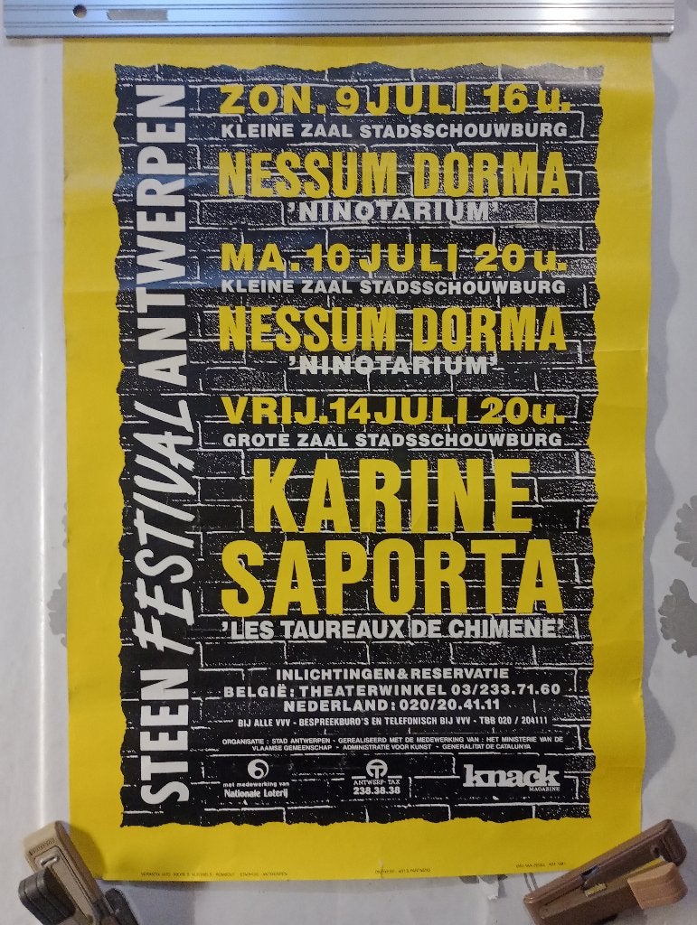 Affiche Vintage Zomerfestival Antwerpen 1989 - 46x69 cm, Enlèvement ou Envoi