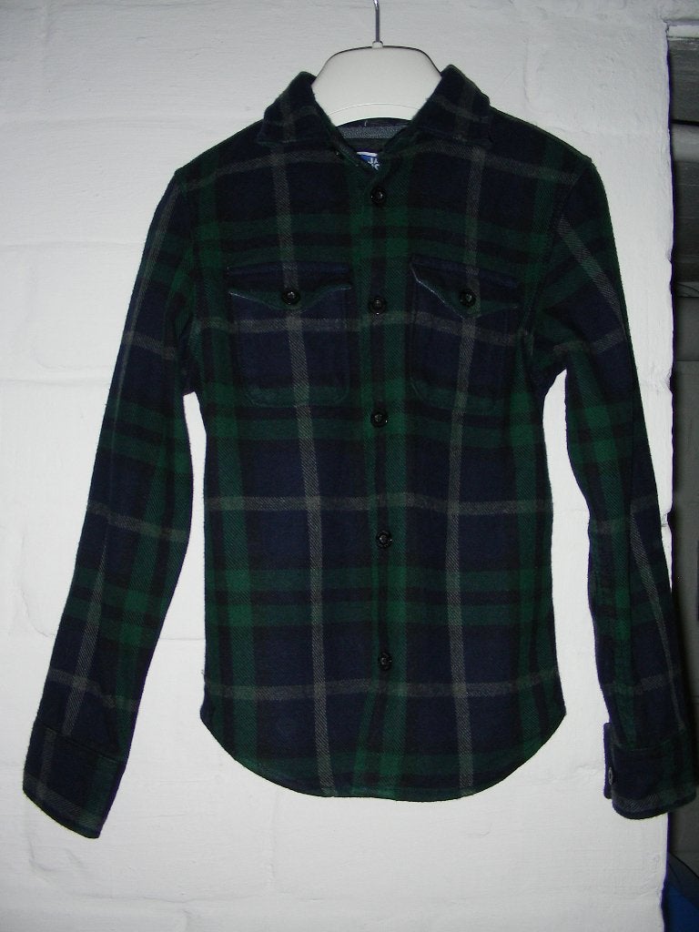 Warm geruit hemd, Jack & Jones, maat 128, 8 jaar, Overhemd of Blouse, Ophalen of Verzenden, Zo goed als nieuw, Jongen