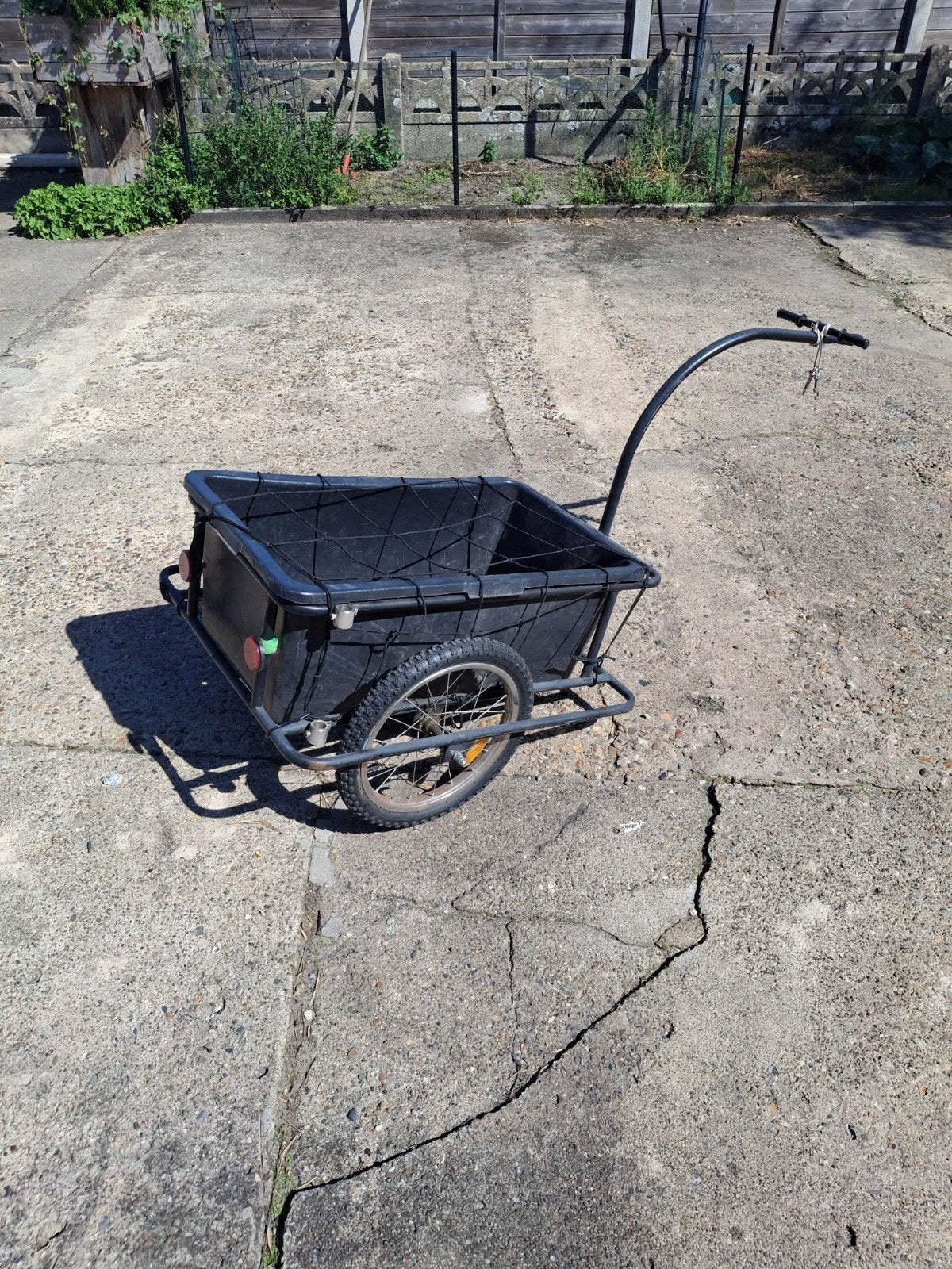 (hengel)karretje met trekhaak voor fiets, Enlèvement, Utilisé, Remorque à bagages, 20 à 40 kg