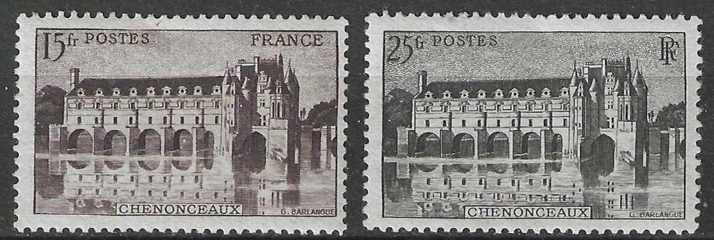 Frankrijk 1944 - Yvert 610-611 - Kasteel Chenonceaux (PF), Postzegels en Munten, Postzegels | Europa | Frankrijk, Postfris, Verzenden