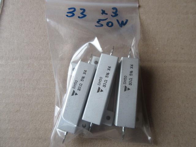 Lot de 3 résistances 33 ohms 50w a visser, Enlèvement ou Envoi, Neuf
