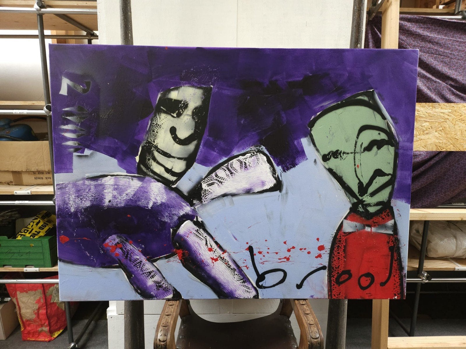 Origineel schilderij Herman Brood "2000", Ophalen, Gesigneerd, Acrylverf, Abstract