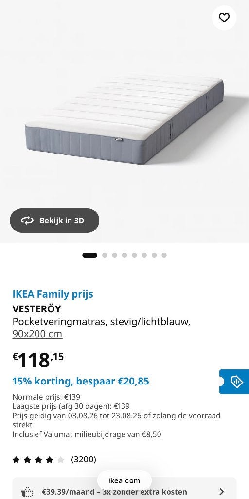 2x Ikea matrassen 90x200, Neuf, 90 cm, Matelas, Une personne