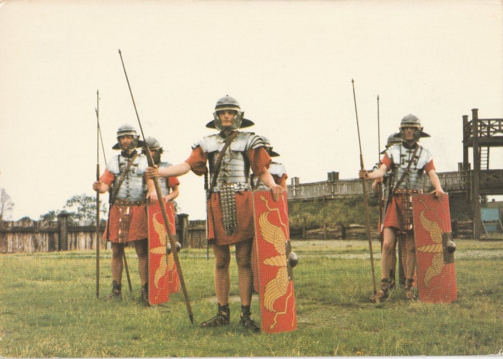FOLKLORE -  Romeinse Soldaten voor het Romeins Fort, Verzamelen, Ophalen of Verzenden, Ongelopen, Overige thema's
