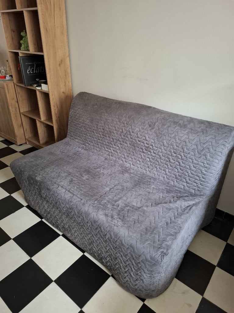 Canapé lit Ikea, Maison & Meubles, Gris, 140 cm, Enlèvement, Utilisé