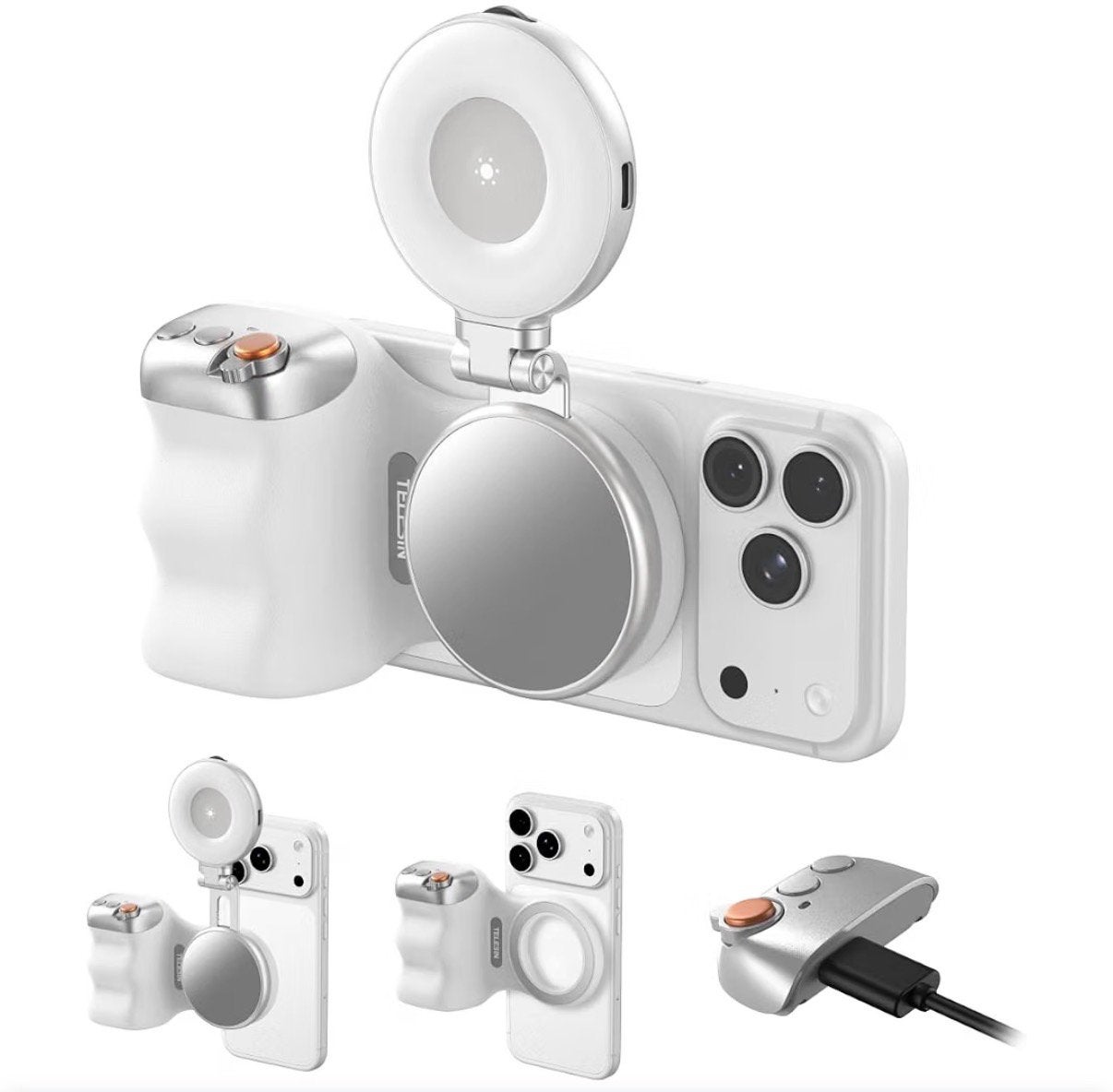Poignée de caméra magnétique pour téléphone + selfie léger, Enlèvement ou Envoi, Neuf