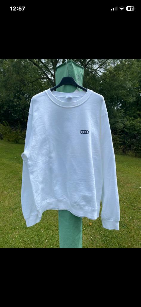 À vendre pull blanc de la marque « Audi » taille XL, Enlèvement ou Envoi, Neuf, Taille 56/58 (XL), Blanc