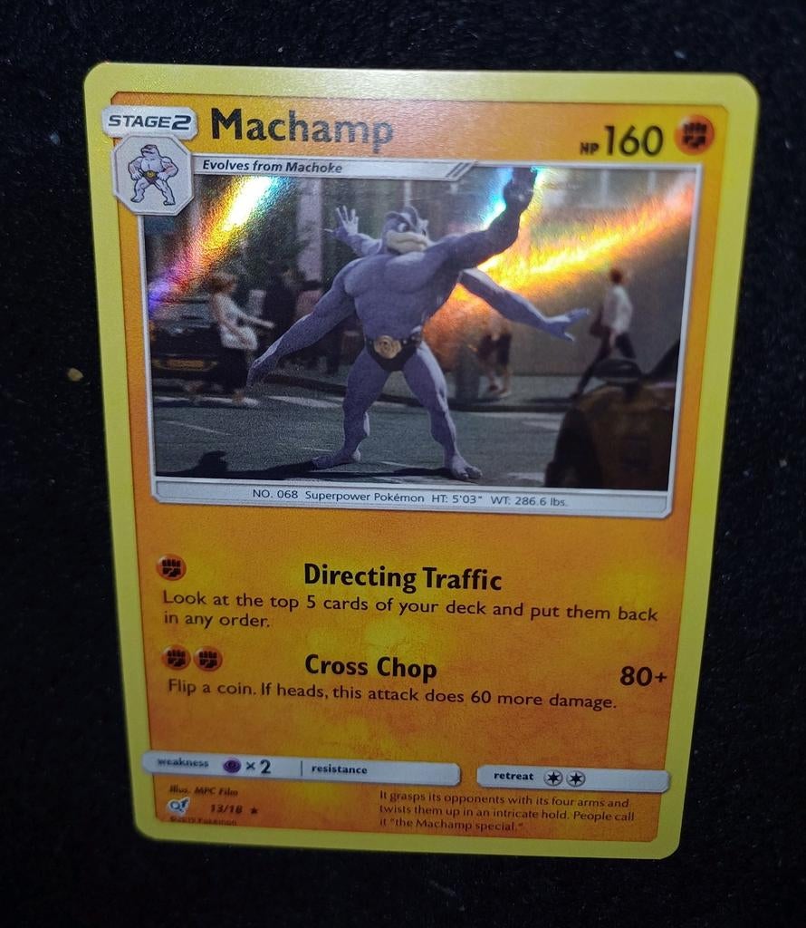 Vintage: Machamp 13/18 Detective Pikachu, Ophalen of Verzenden