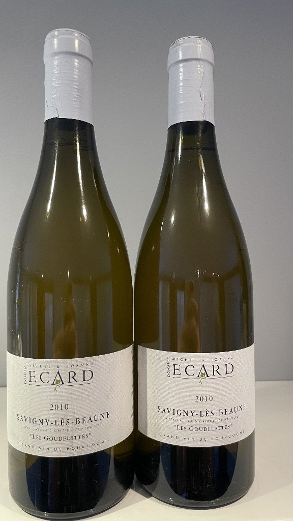 2X savigny les beaunes les gouttelettes 2010 domaine ecard, Enlèvement ou Envoi, Vin blanc