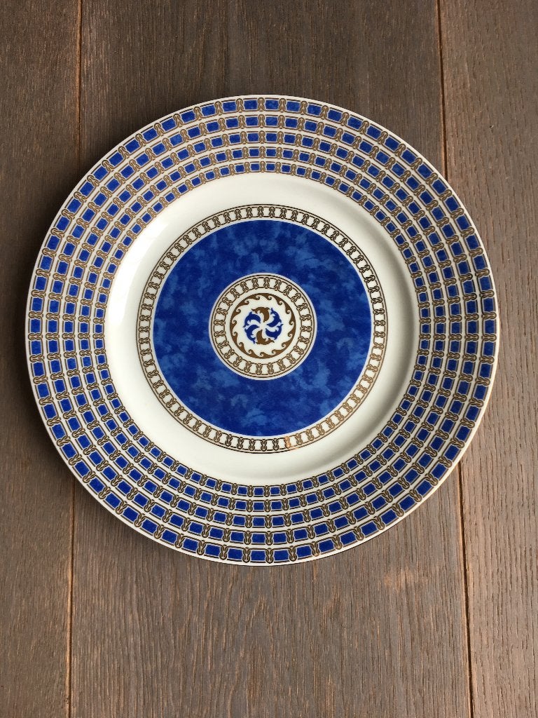 Christofle Oceana Byzance blue 12 brood & 12 dessert borden, Ophalen