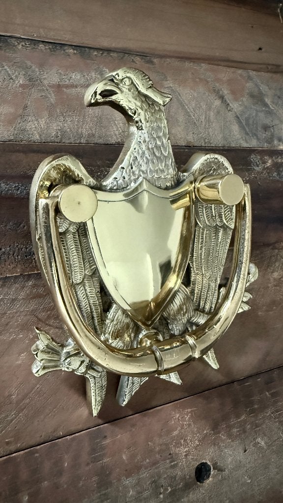 Heurtoir de porte vintage en laiton avec aigle, Enlèvement ou Envoi