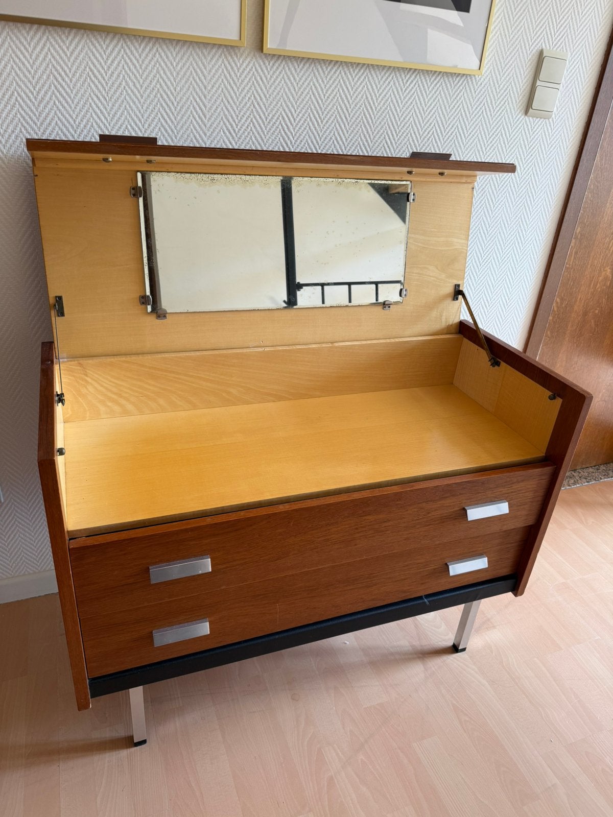 Vintage Retro kastje ladekast commode make-up-kast spiegel, Enlèvement, Utilisé
