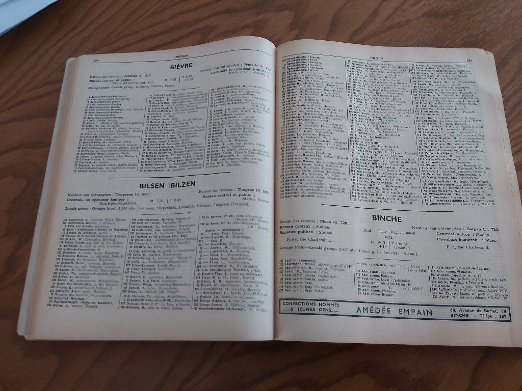 Telefoonboek Annuaire 1937 Luik Liège Limburg Namur Hasselt, Enlèvement ou Envoi, Société