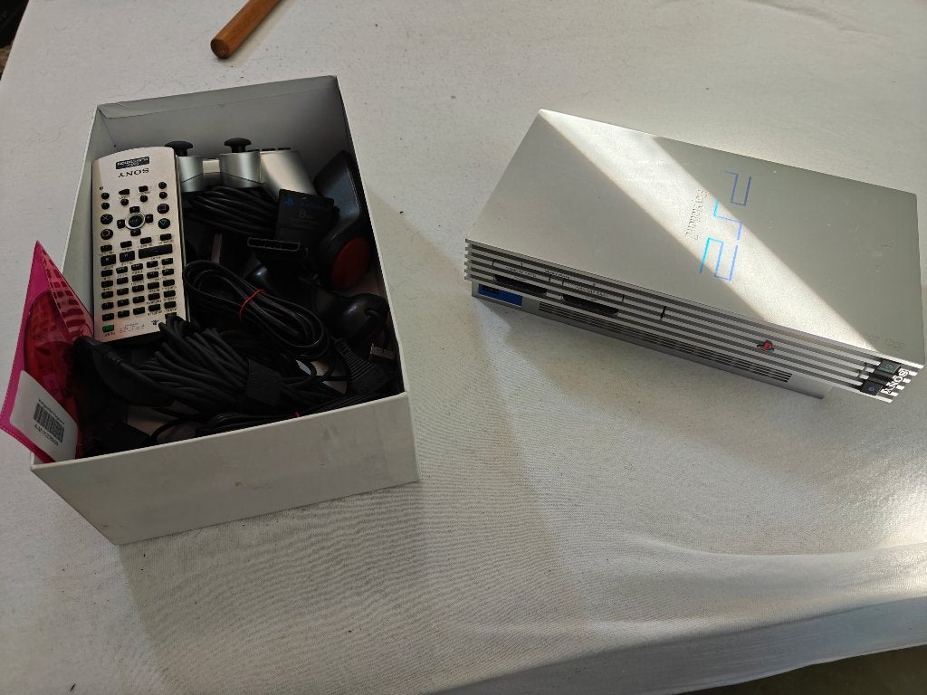 Playstation 2 phat Silver, Ophalen, Gebruikt, Phat, Met games