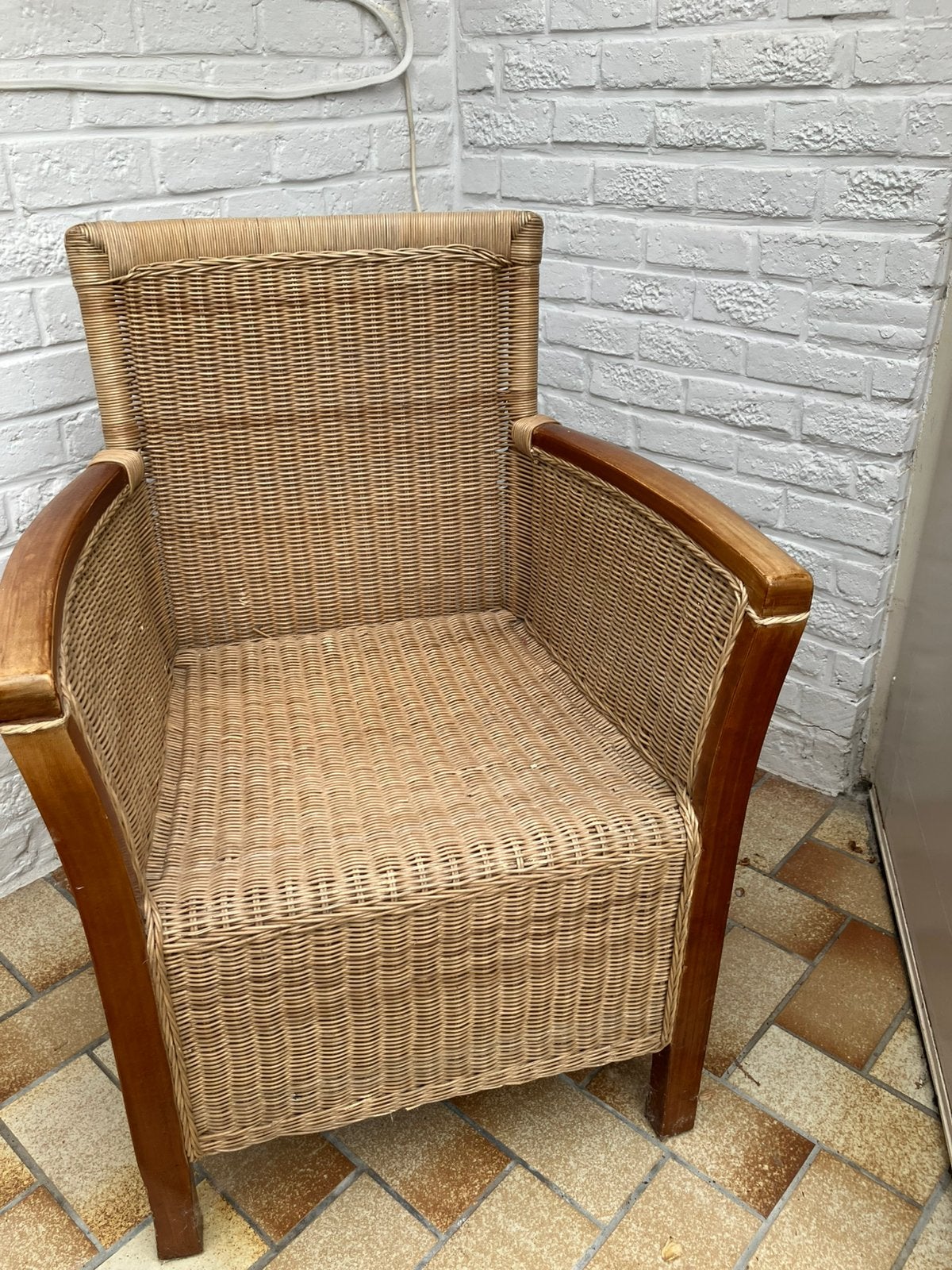 Rotan clubzetel, Huis en Inrichting, Fauteuils, Ophalen, Gebruikt