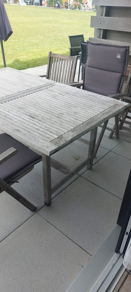 Tuinstel, Tuin en Terras, Ophalen, Gebruikt, Teakhout, 8 zitplaatsen