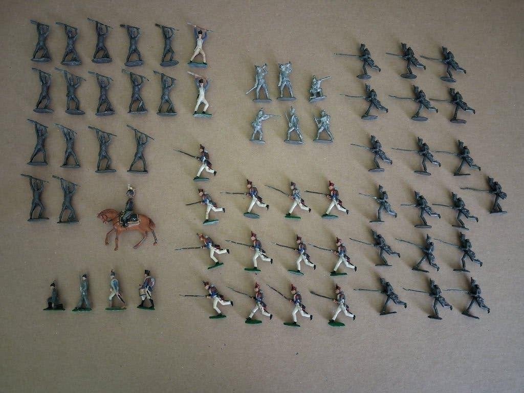 60 x Tinnen soldaatjes van 4,5 cm, Verzamelen, Ophalen of Verzenden, Gebruikt
