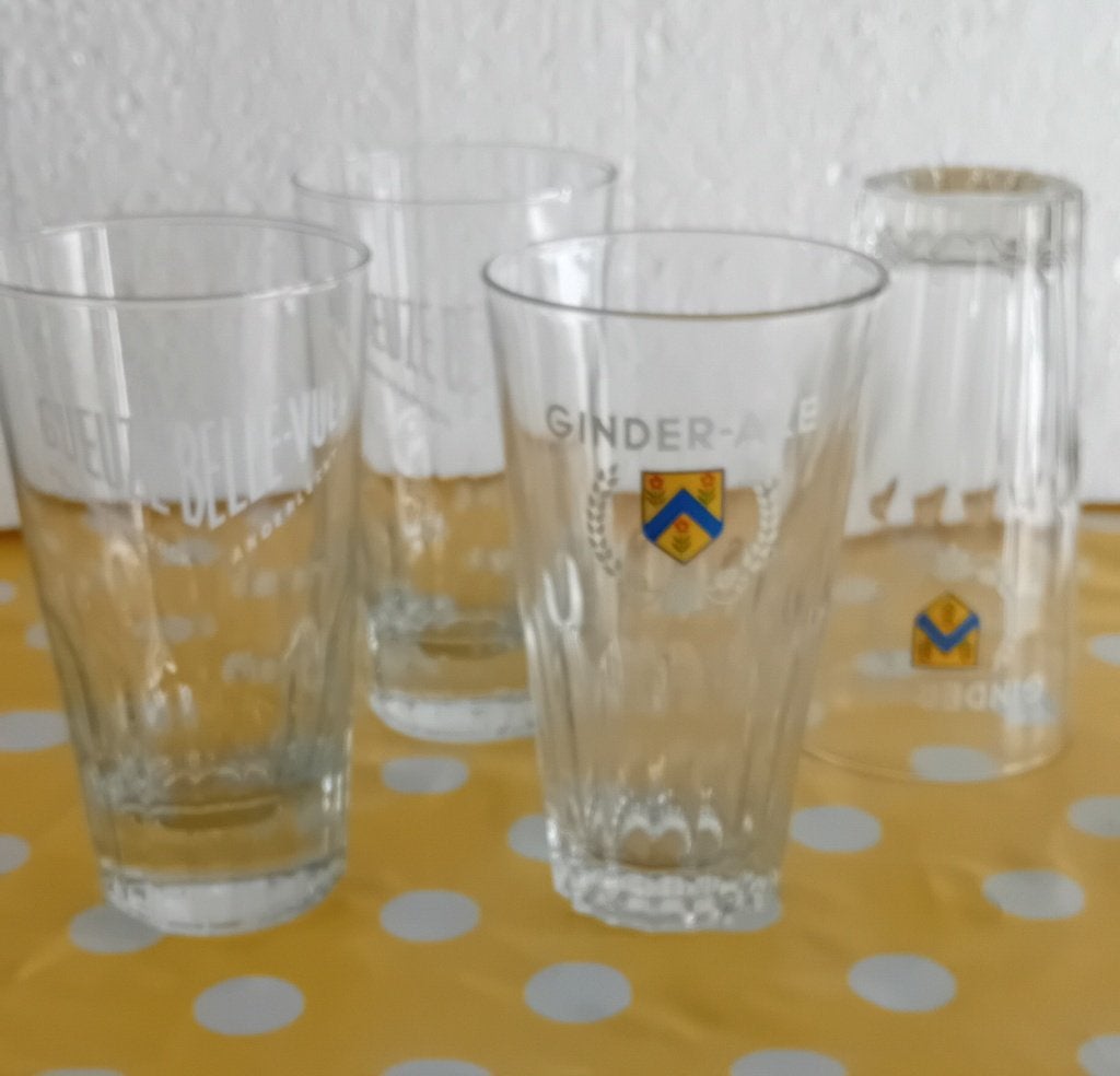 2 Ginder Alle + 2 Geuze glazen, Verzamelen, Ophalen, Zo goed als nieuw, Bierglas