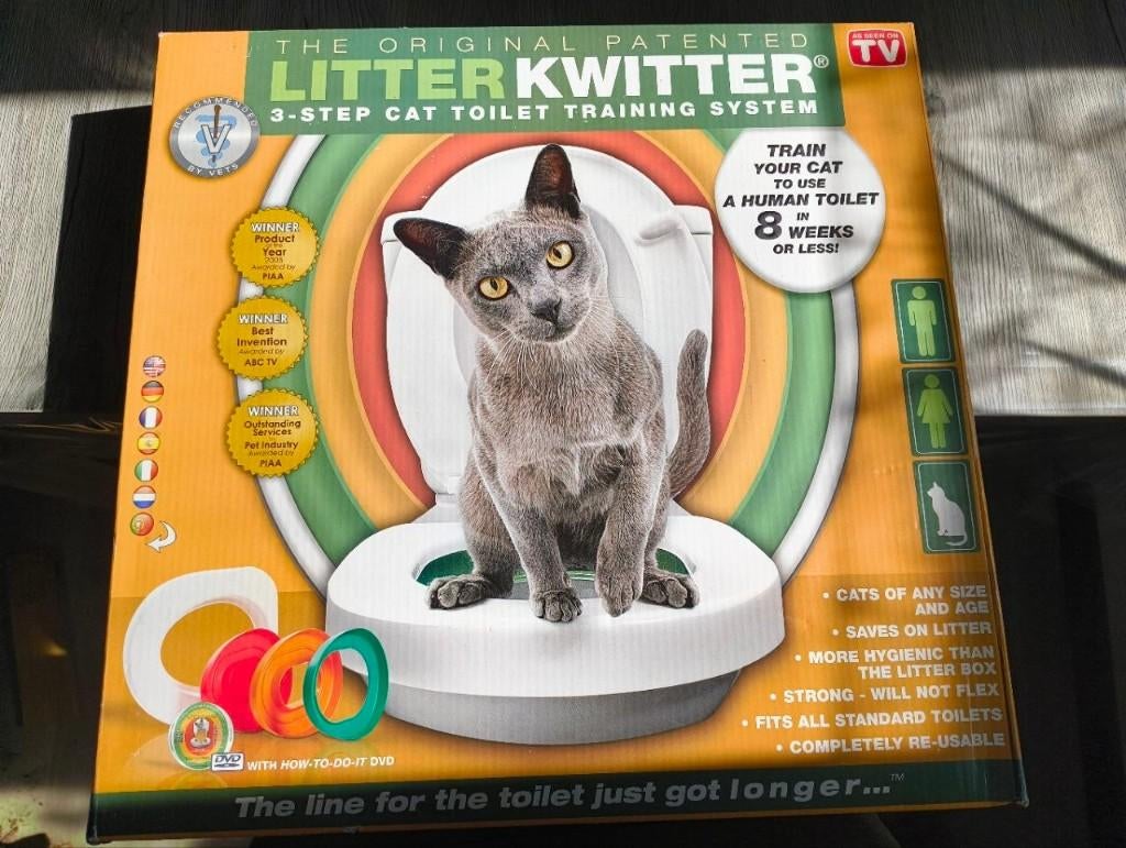 Litière de toilette pour chat blanche, Enlèvement, Neuf