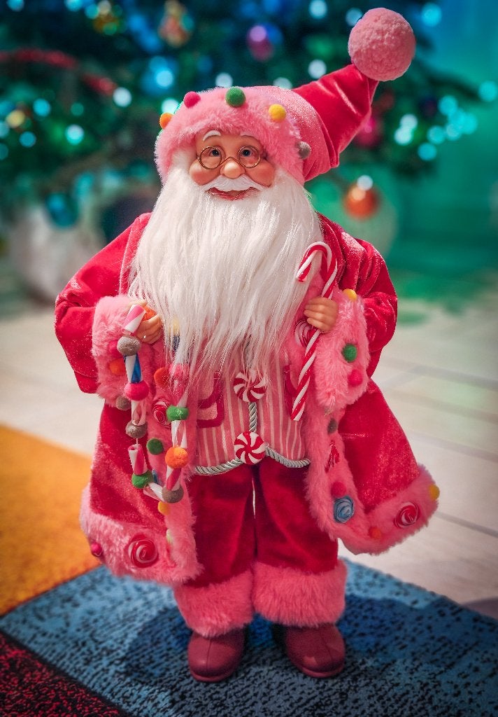 Prachtige Candy Santa Kerstman te koop 45cm, Ophalen of Verzenden, Zo goed als nieuw
