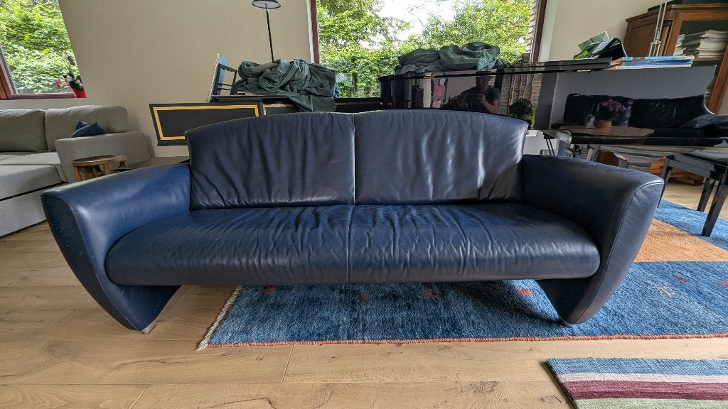 Zetel Jori Blauw, Ophalen, Gebruikt, 100 tot 125 cm, Modern strak
