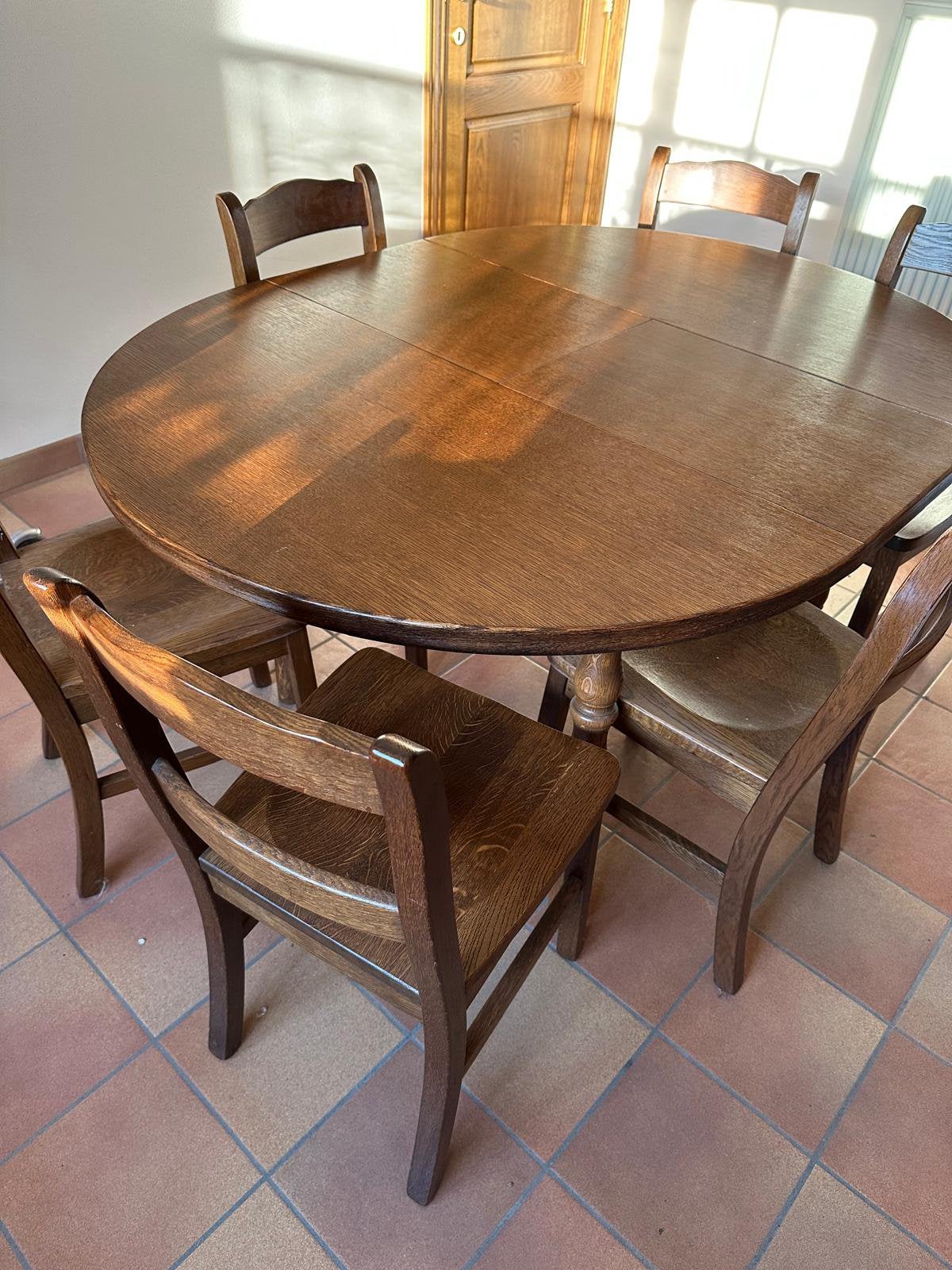 Eettafel en 6 stoelen, Enlèvement, Comme neuf