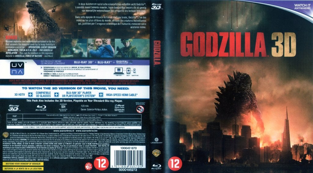 godzilla (blu-ray 3D + blu-ray) nieuw, Ophalen of Verzenden, Zo goed als nieuw, Science Fiction en Fantasy