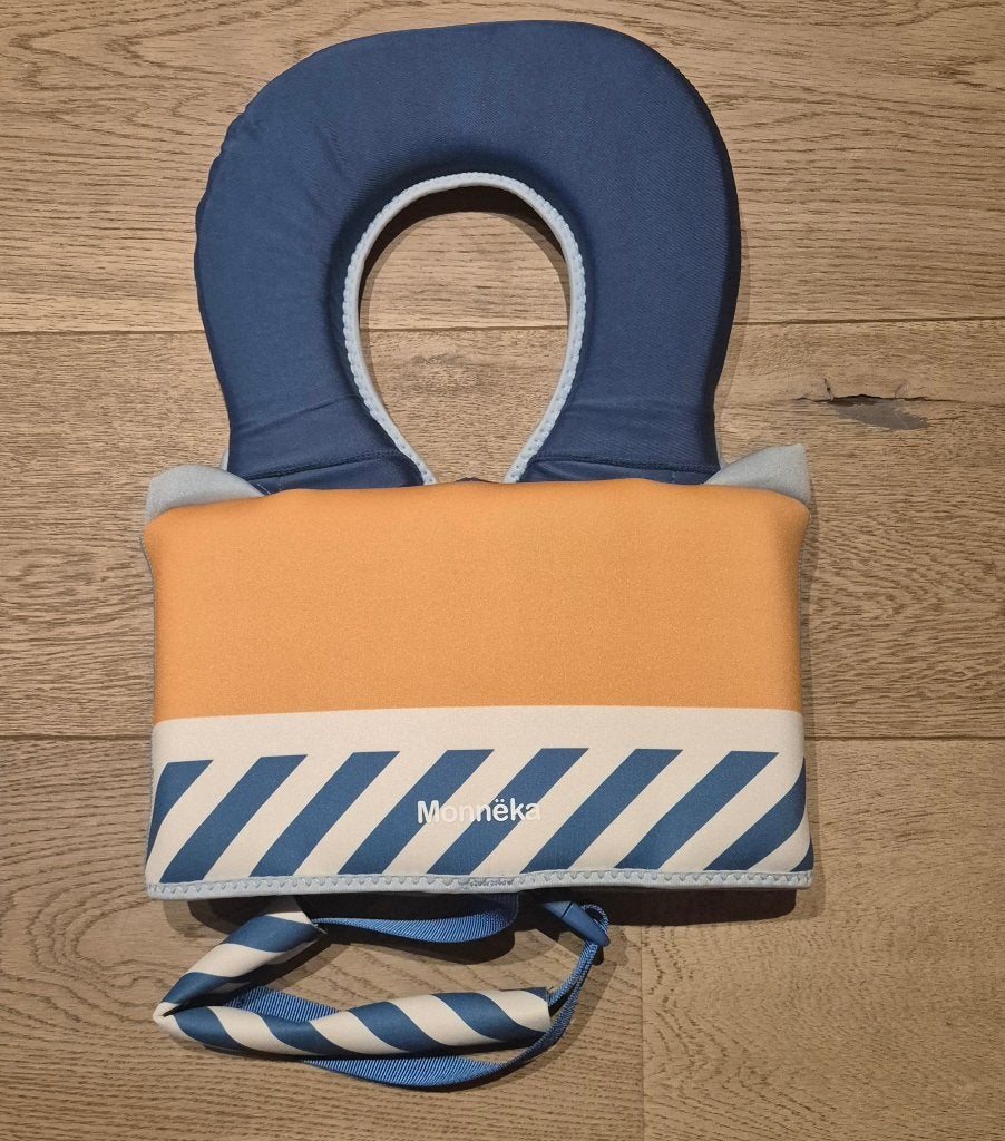 Zwemvest 1-2 jaar Oranje Blauw Wit Strepen 11-15 kg (86/92), Monneka, Verzenden, Jongen of Meisje, One size