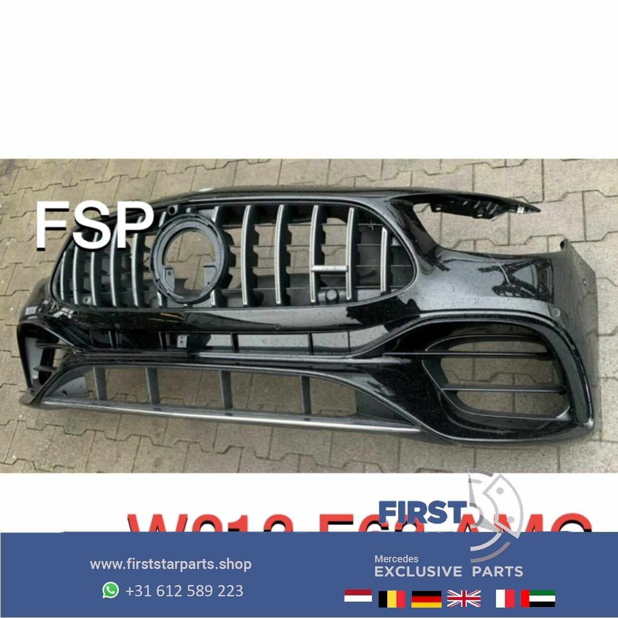 W213 S213 FACELIFT E63 AMG VOORBUMPER COMPLEET ZWART COMPLEE, Gebruikt, -, Voor, Ophalen of Verzenden