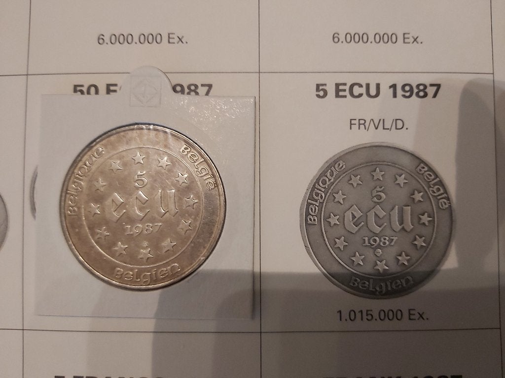 5 ecu Charles Quint AR, 1987, Postzegels en Munten, Setje, Zilver, Ophalen of Verzenden, Zilver
