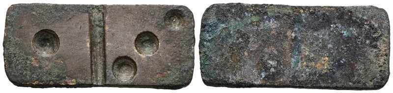 Bronzen dominostuk, Ophalen of Verzenden, Brons