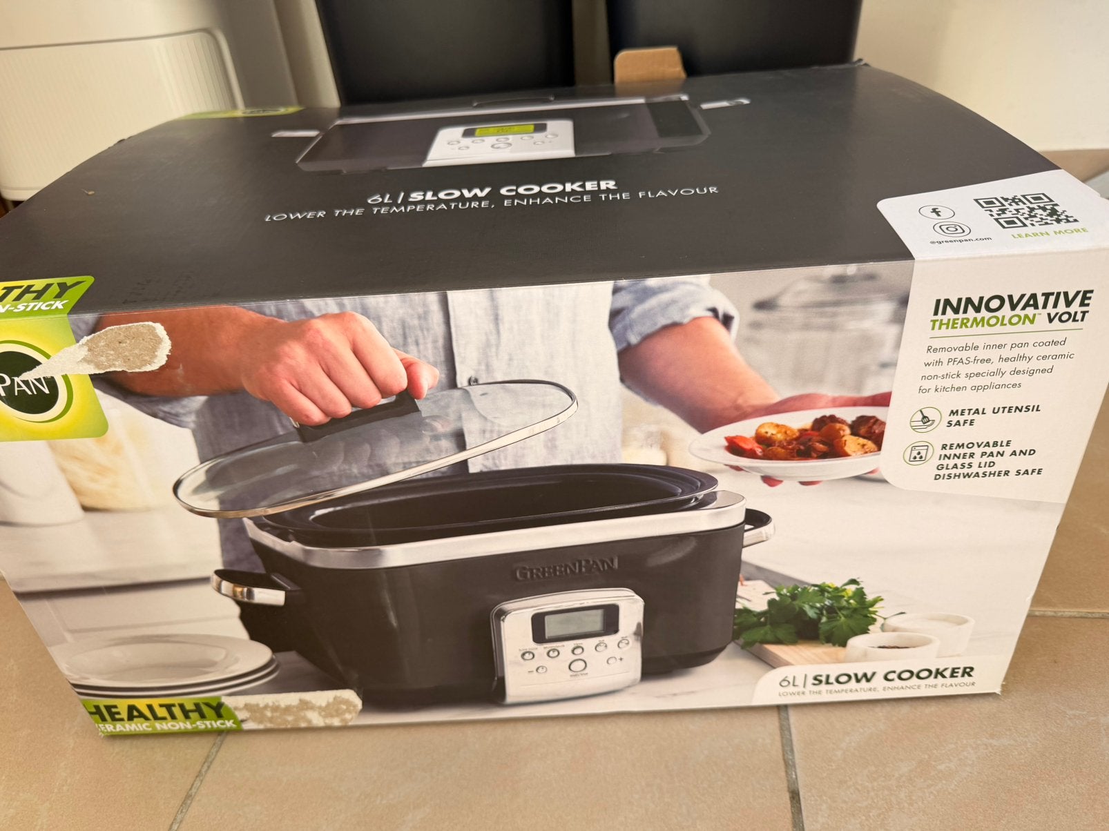 Slowcooker Green Pan 6L, Elektronische apparatuur, Ophalen, Zo goed als nieuw