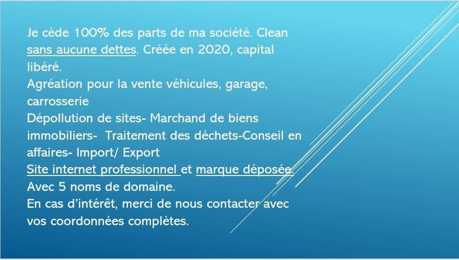 Société (SRL) 100% des parts à céder, Enlèvement